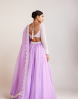 Lilac Organza Lehenga Set