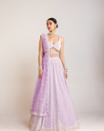 Lilac Pearl Drop Lehenga Set