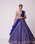 Persian Blue Flower Lehenga Set