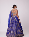 Persian Blue Flower Lehenga Set