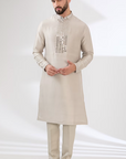 Ivory Silk Mirror Embroidered Kurta Set