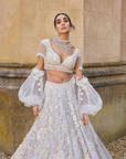 Ivory Three-Dimensional Lehenga Set