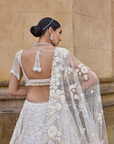 Ivory Three-Dimensional Lehenga Set