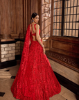 Red Paisley Lehenga Set