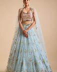 Multicolour Net Lehenga Set