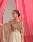 Pearl Chanderi Lehenga Cape Set