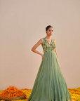 Green Shaded Gown