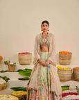 Green Floral Lehenga