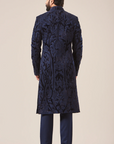 Midnight Blue Velvet Applique Sherwani