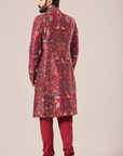 Fushcia Pink Printed Sherwani