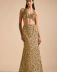 Gold Mermaid Style Skirt Set