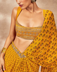 Yellow Pixie Dust Drape Saree