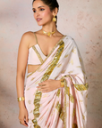 Baby Pink Potters Touch Gota Saree