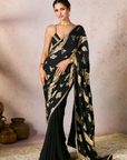 Black Potters Touch Gota Saree