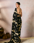 Black Potters Touch Gota Saree