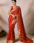 Red Jacquard Saree