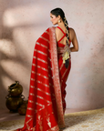 Red Jacquard Saree