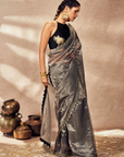 Black Striped Zari Saree