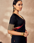 Black Coin Work Saree