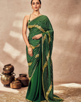 Green Palmscape Gota Saree