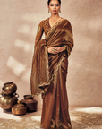 Brown Madakal Tissue Saree