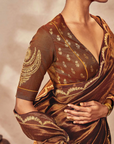 Brown Madakal Tissue Saree