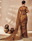 Brown Madakal Tissue Saree