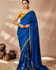 Blue Potters Touch Saree