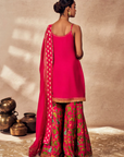 Pink Tropical Rhapsody Sharara Set