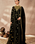 Black Gold Potters Touch Anarkali Set