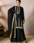 Black Whispering Lily Sharara Set