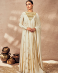 Ivory Potters Touch Anarkali Set