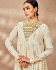 Ivory Potters Touch Anarkali Set