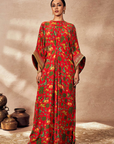 Red Tropical Rhapsody Kaftan