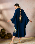 Blue Palm Foil Kaftan