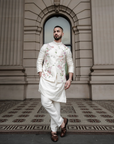 Porcelain Petals Nehru Jacket Set