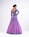 Mauve Linear Drop Lehenga Set