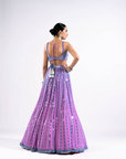 Mauve Linear Drop Lehenga Set