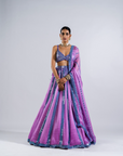 Mauve Mirror Seam Lehenga Set