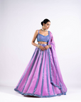 Mauve Mirror Seam Lehenga Set