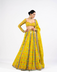 Moss Green Flower Lehenga Set