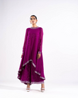 Pop Wine Asymetrical Kurta Set