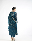 Dark Teal Embellished Pant Kurta Set