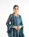 Dark Teal Embellished Pant Kurta Set