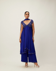 Cocktail Blue Crystal Beaded Kurta Set