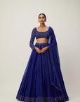 Cocktail Blue Organza Lehenga Set