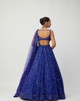 Cocktail Blue Sequins Embroidered Lehenga Set