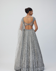 Crystal Grey Sequins Embroidered Lehenga Set