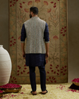 Midnight Blue Kurta Patti Embellished Kurta And Pants