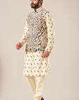 Ivory Embroidered Nehru Jacket Set